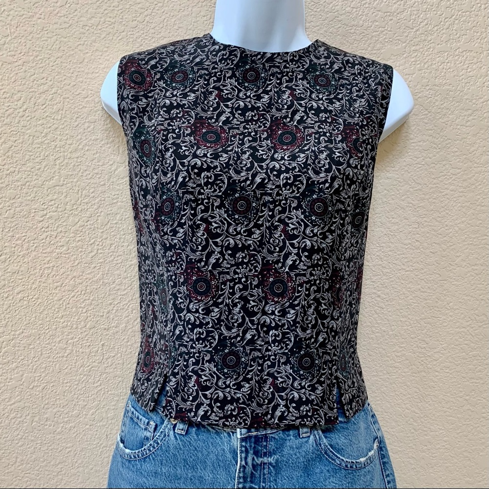 **SOLD**Infinity Silk Sleeveless Top Button Back